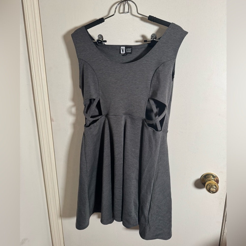 Vibe Charcoal Cutout Mini Dress